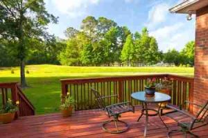 Deck is ideal place for a gas grill or smoker